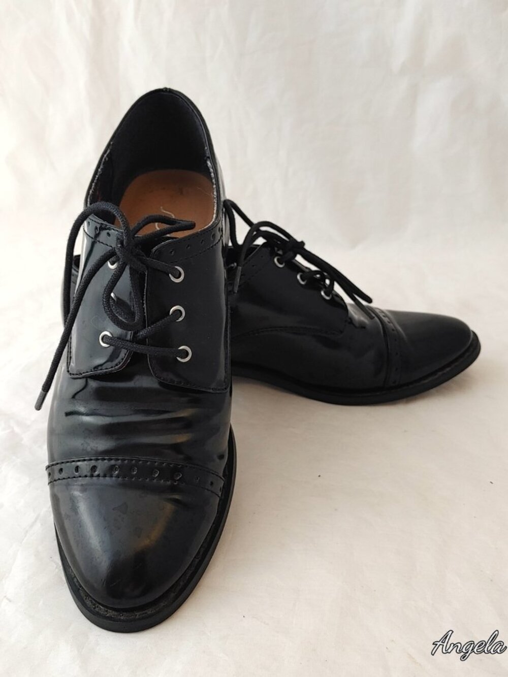 Sugar Patent Leather Brogue Oxfords Size 7 Wide Unisex So Comfy Dance Ready - Picture 5 of 7
